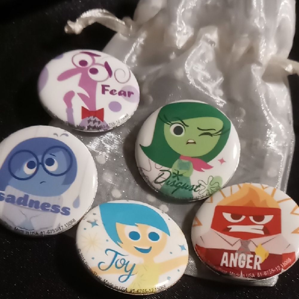 Disney inside Out Character Button Set  . 5 in all